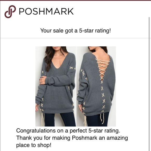 Last 1! GIRLY & FLIRTY LACE UP BLUE TUNIC SWEATER - Picture 8 of 8